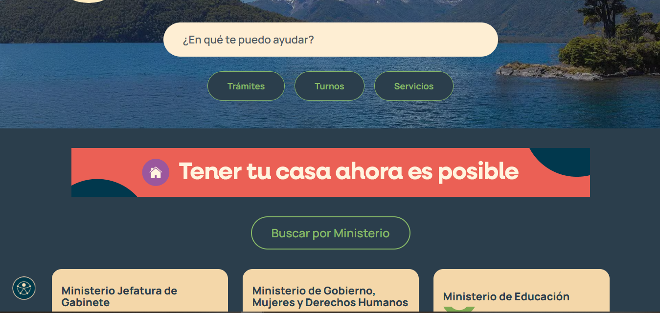 Portal del gobierno provincial con piezas RPI integradas